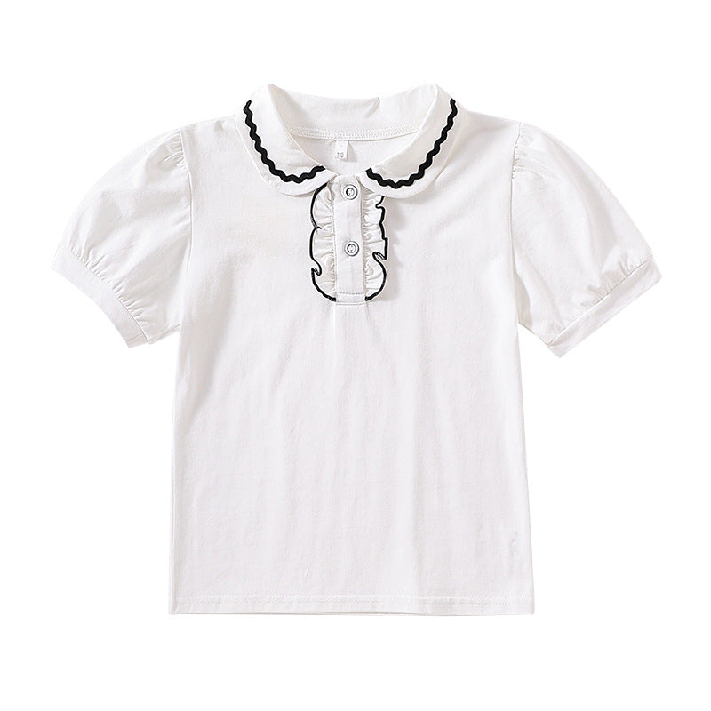 Damen T-Shirt mit dekorativem Rüschenausschnitt Echo Archiv
