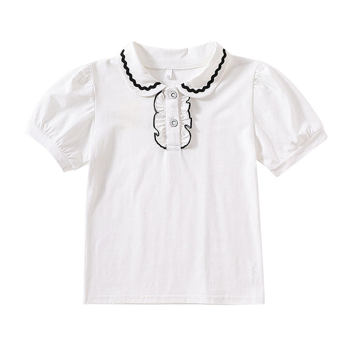 Damen T-Shirt mit dekorativem Rüschenausschnitt Echo Archiv
