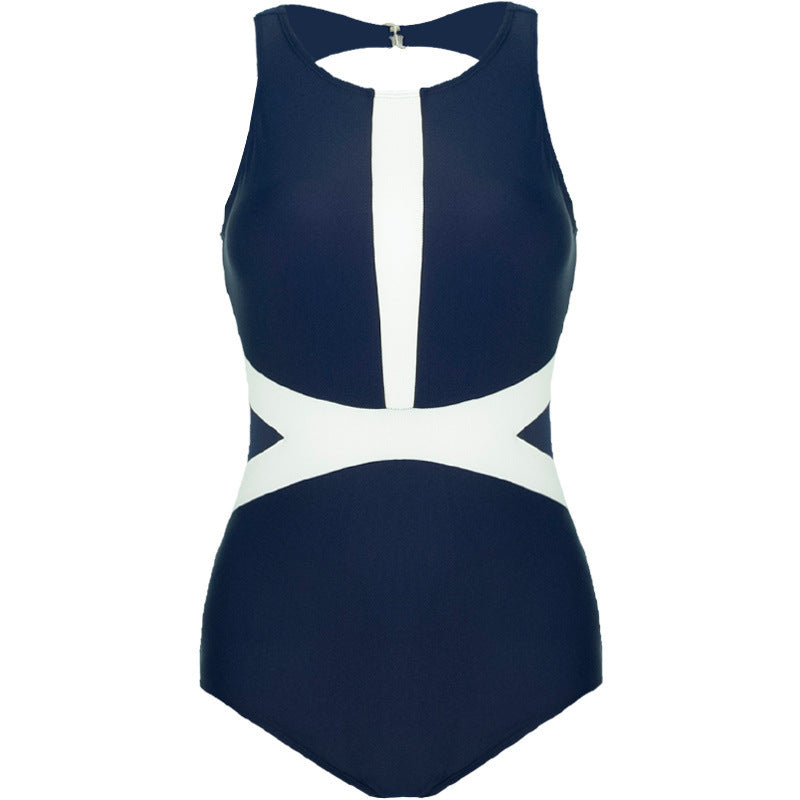 Damen Einteiler Badeanzug mit sportlichem Reißverschluss und trendigem grafischen Design Echo Archiv