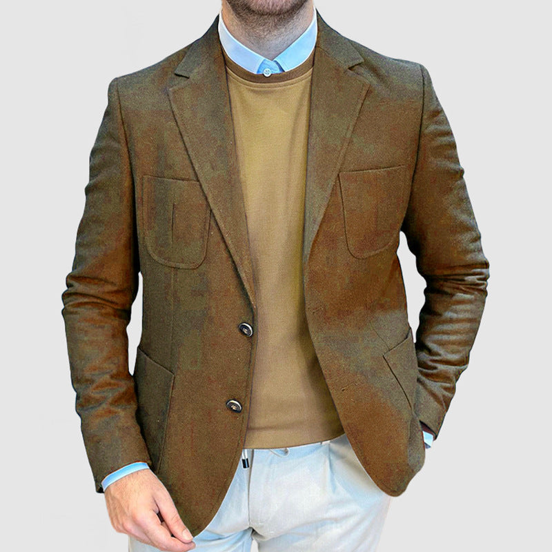 Herren elegantes Hybrid-Blazerjackett mit großen aufgesetzten Taschen und hochwertiger Verarbeitung Echoarchiv
