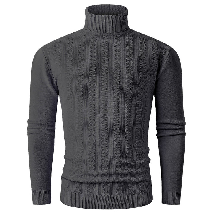 Herren Rollkragenpullover aus Feinstrick mit Zopfmuster und schmaler Silhouette Echo Archiv