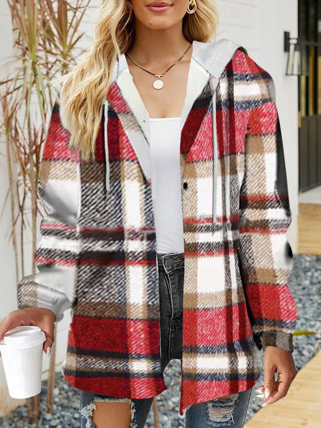 Frauen Oversized Hoodie mit Druckknopfverschluss und Kontrastbesatz – Auréline