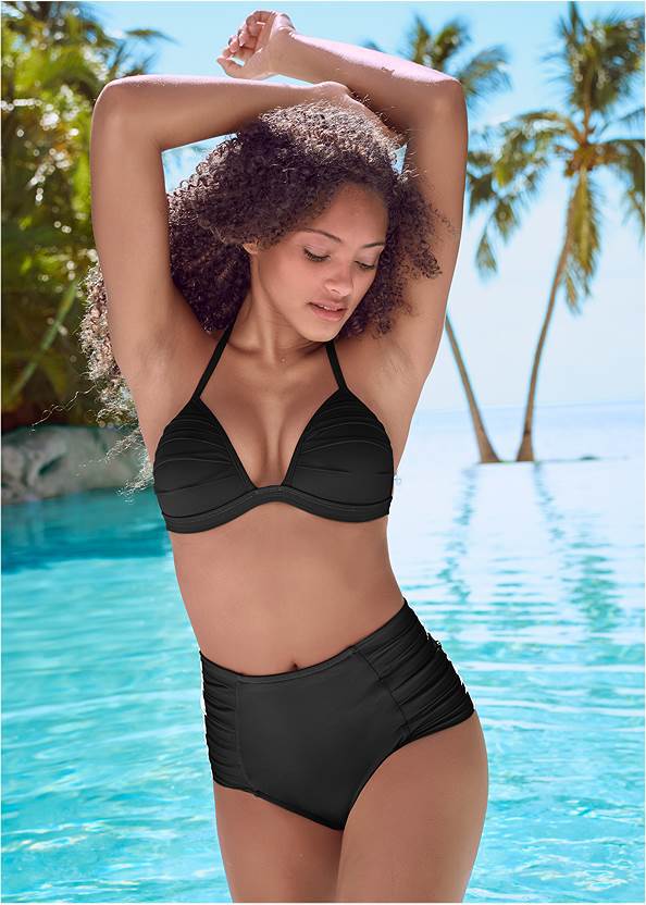 Damen Hochtaillierter Bikini mit femininem Rüschendesign Echo Archiv