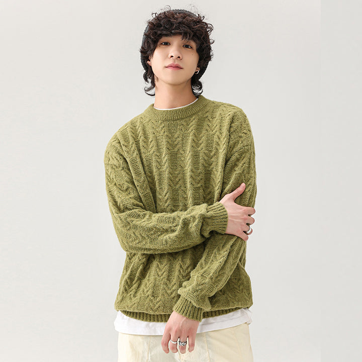 Herren Grobstrickpullover mit klassischem Muster Echoarchiv