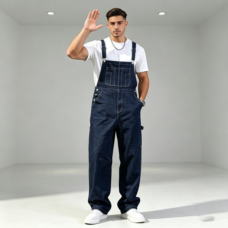 Herren Modische Denim-Latzhose Echoarchiv