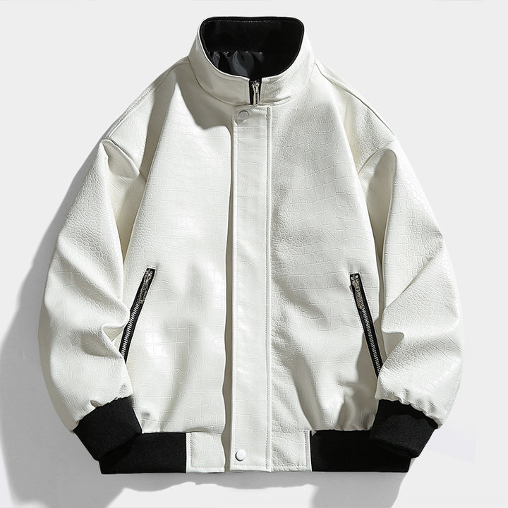 Herren modische Kunstlederjacke im modernen Schnitt Echoarchiv