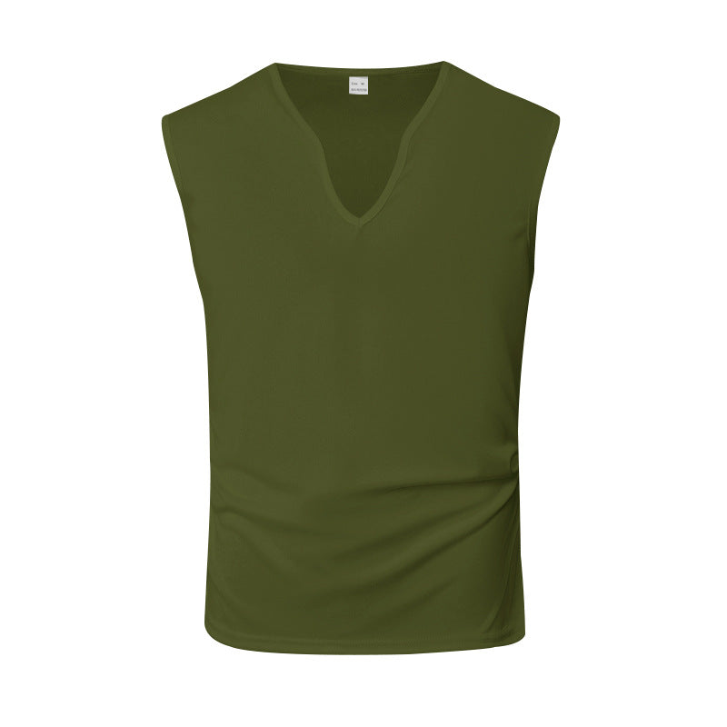 Herren ärmelloses V-Ausschnitt-Tanktop aus atmungsaktivem Stretchmaterial Echoarchiv