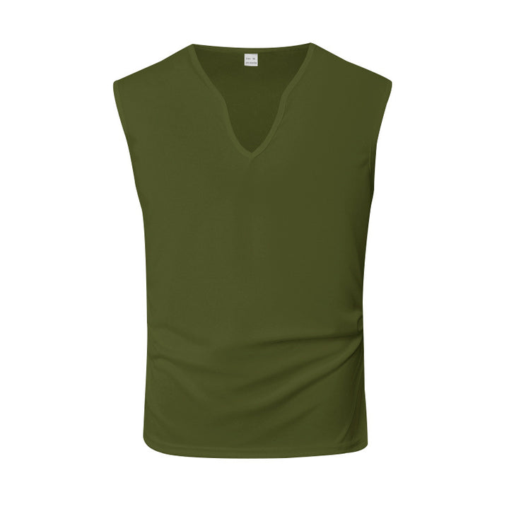Herren ärmelloses V-Ausschnitt-Tanktop aus atmungsaktivem Stretchmaterial Echoarchiv