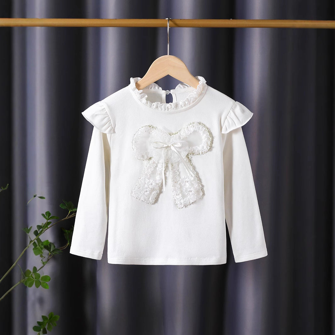 Damen Langarmshirt mit verspieltem Rüschendesign und dekorativem Blumenmotiv Echo Archiv