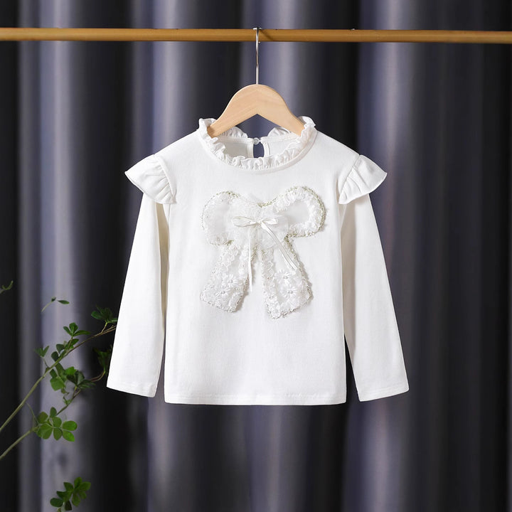 Damen Langarmshirt mit verspieltem Rüschendesign und dekorativem Blumenmotiv Echo Archiv