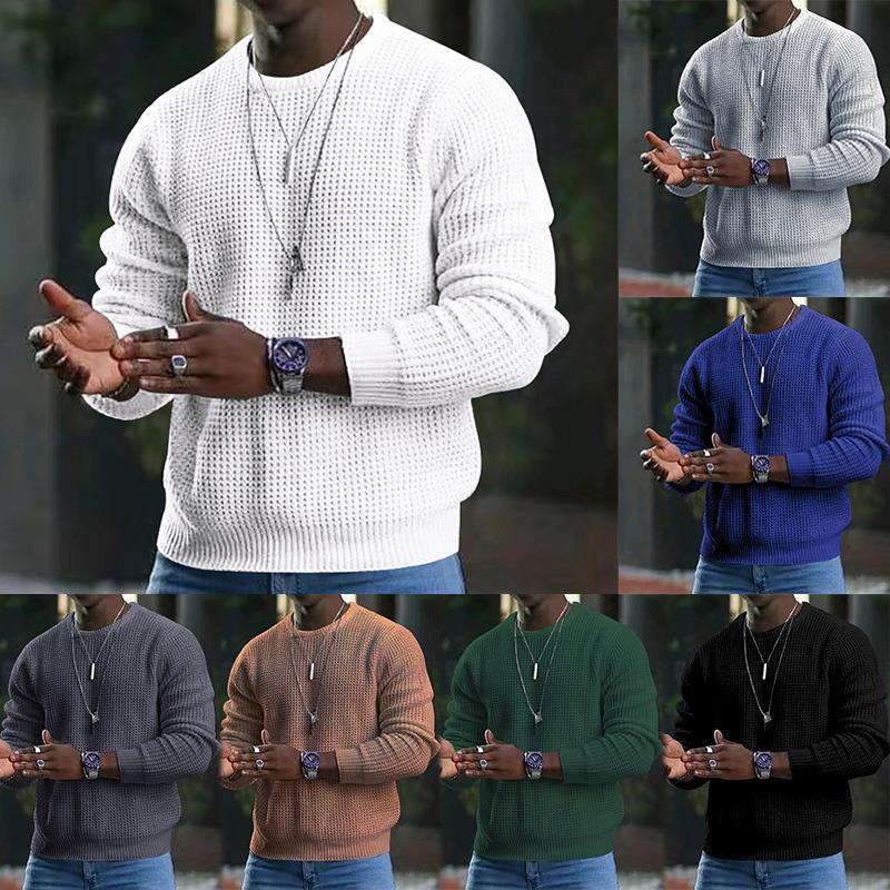 Herren strukturierter Strickpullover aus weichem Material Echoarchiv