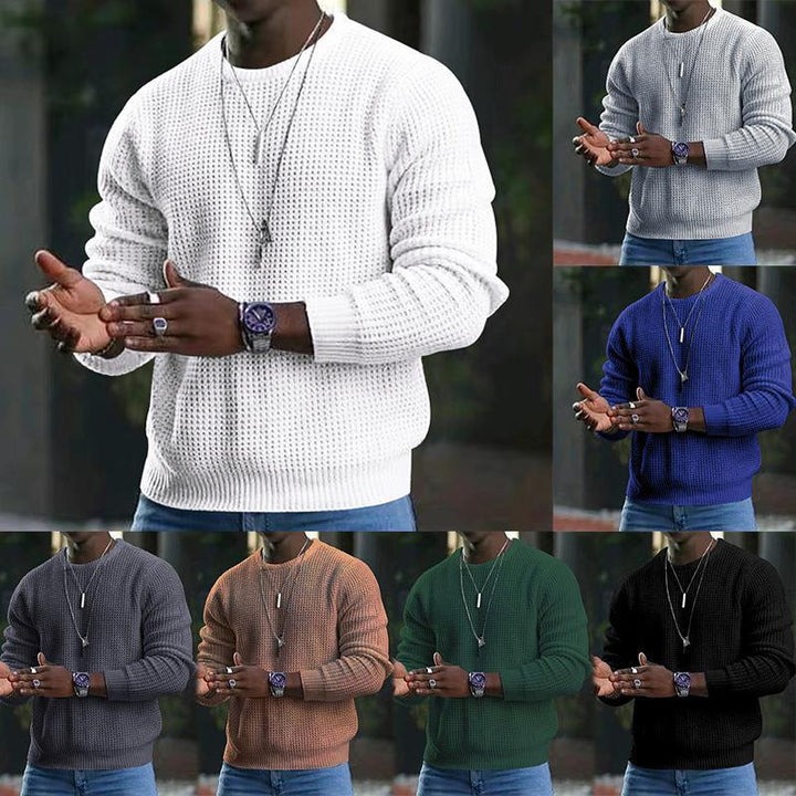 Herren strukturierter Strickpullover aus weichem Material Echoarchiv