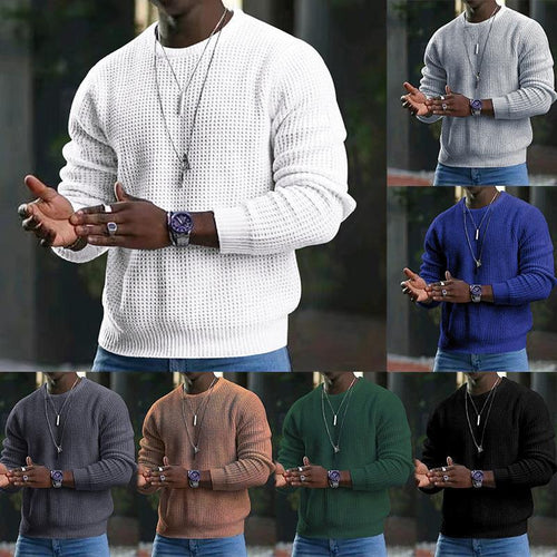 Herren strukturierter Strickpullover aus weichem Material Echoarchiv