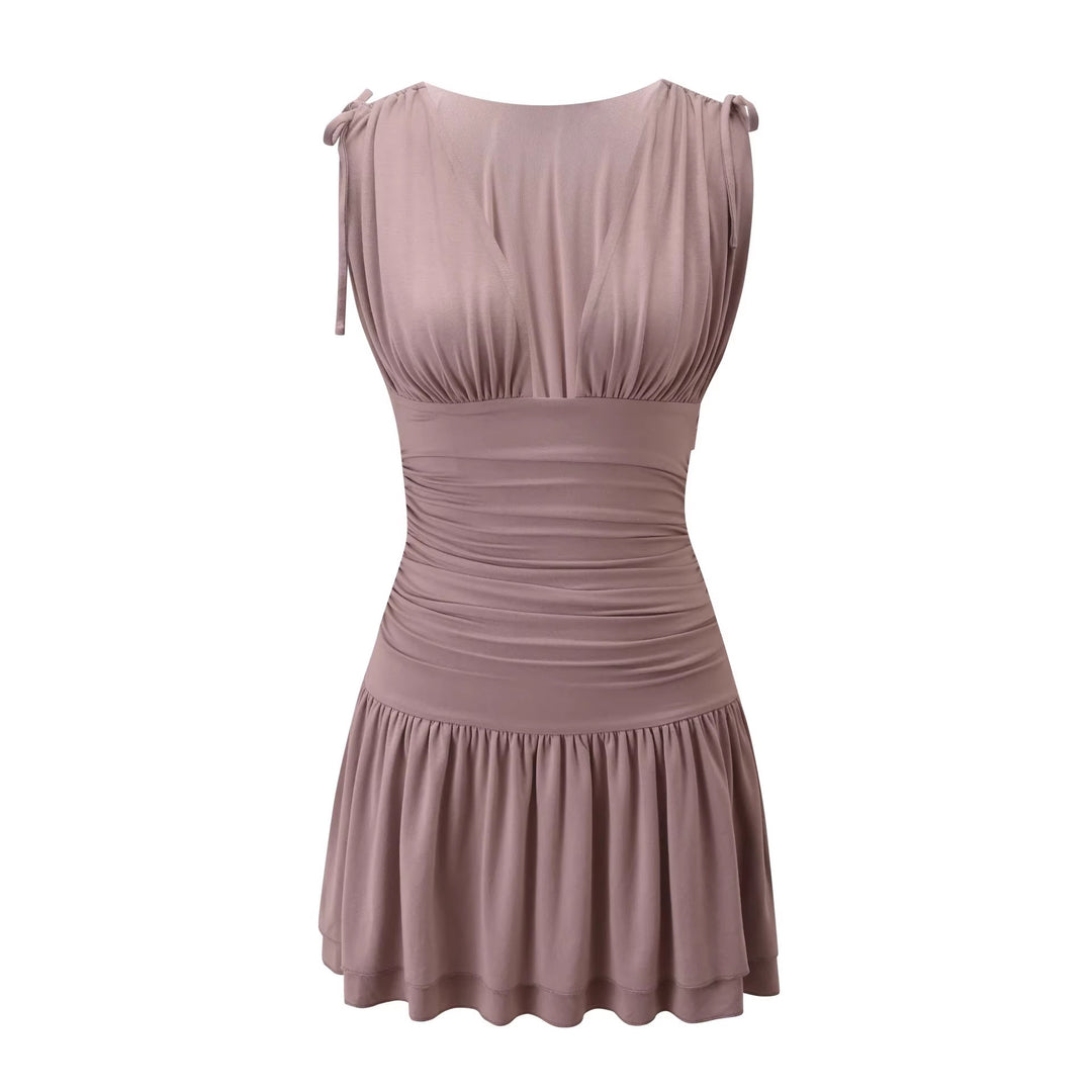 Damen Fließendes Sommerkleid mit trägerloser Raffungsoptik Echo Archiv