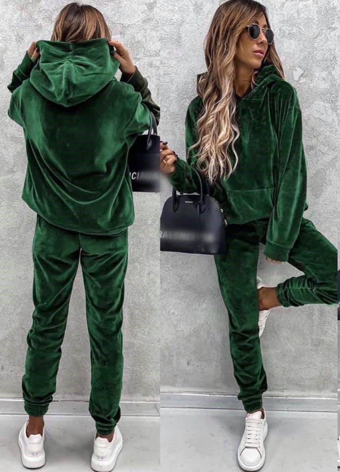 Damen kuscheliges Fleece-Set mit oversized Hoodie und bequemen Jogginghosen Echoarchiv