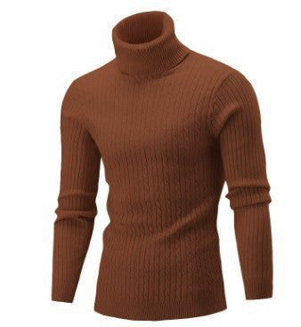 Herren Taillierter Thermo-Rollkragenpullover mit Zopf- und Rippstrickstruktur Echo Archiv