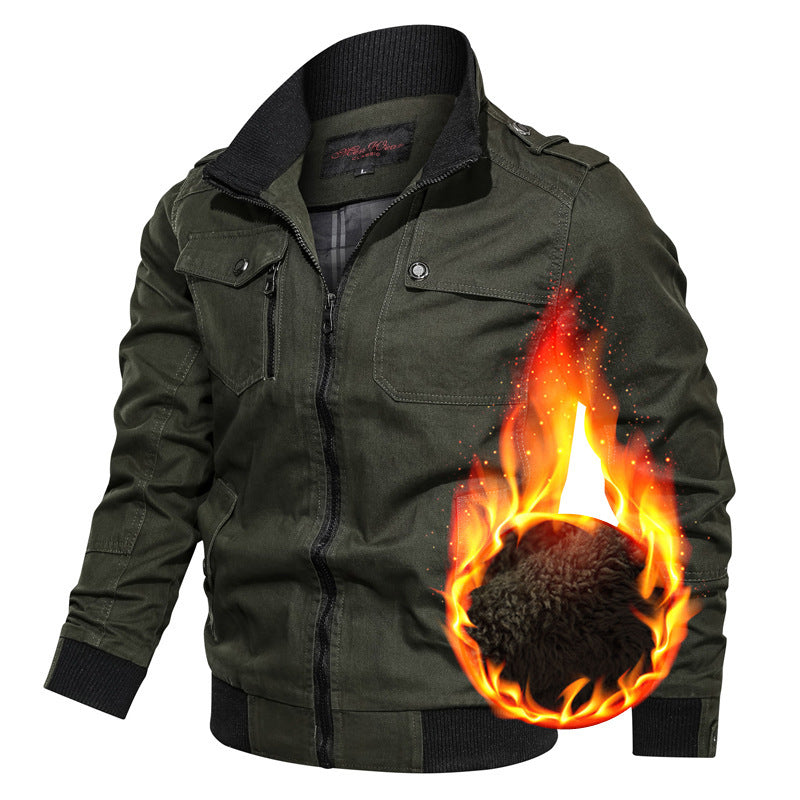 Herren nan multifunktionale Piloten-Bomberjacke mit herausnehmbarer Teddy-Innenweste, Schulterpatten und verdecktem Reißverschluss Echo Archiv