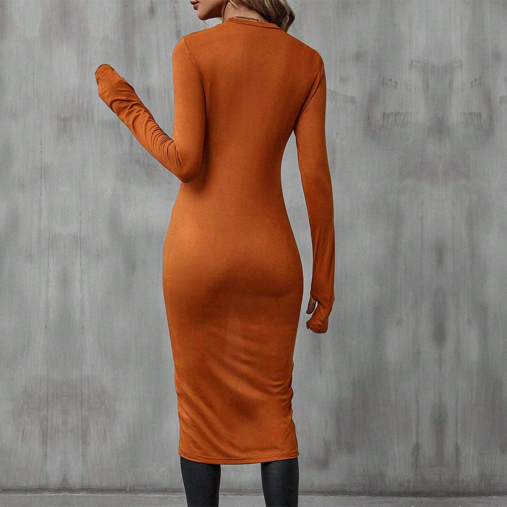 Damen asymmetrisches Longshirt mit überlappendem Frontschlitz und taillierter Silhouette – Avérine