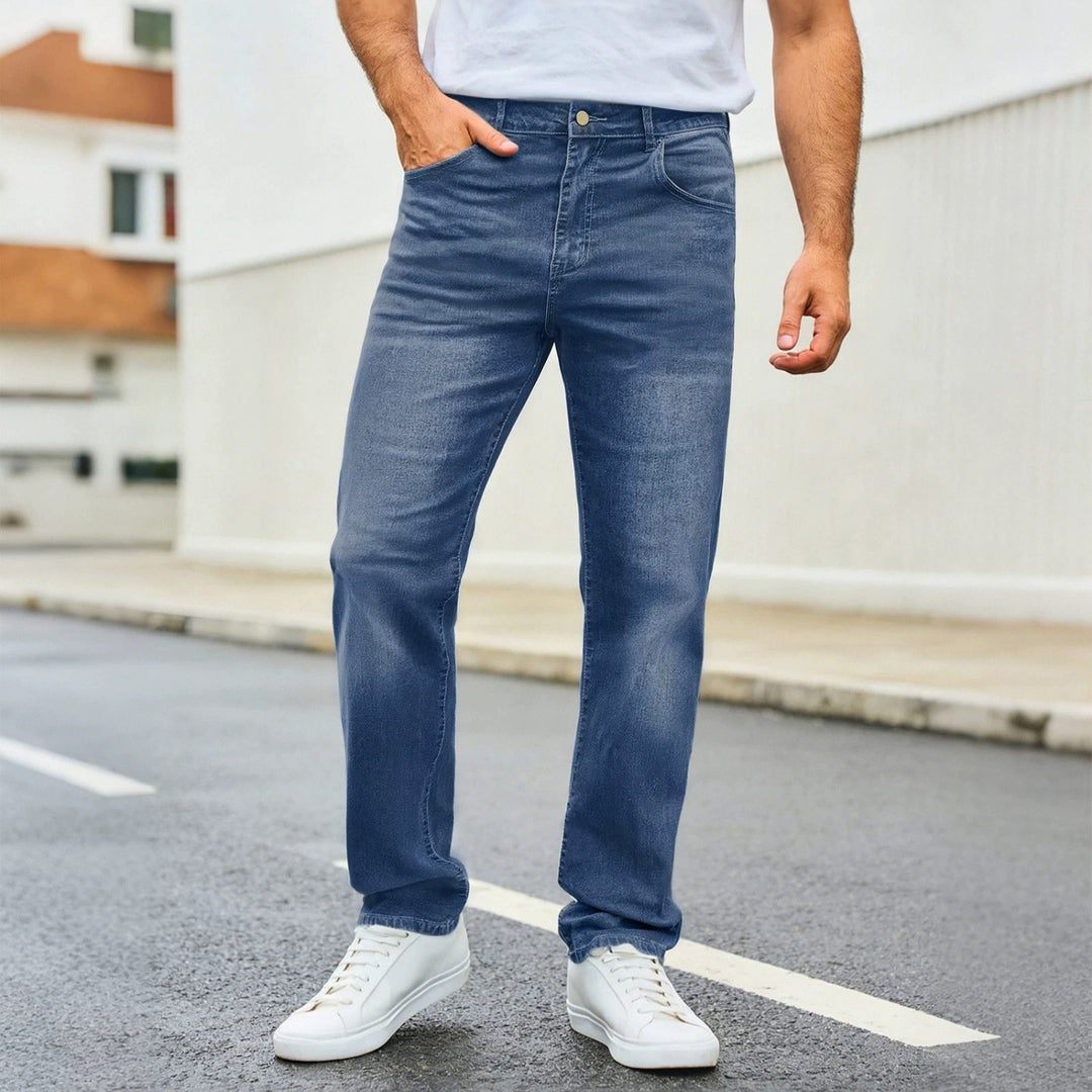 Herren nan lässige Straight-Leg-Jeans mit mittlerer Bundhöhe und Komfortstretch Echo Archiv
