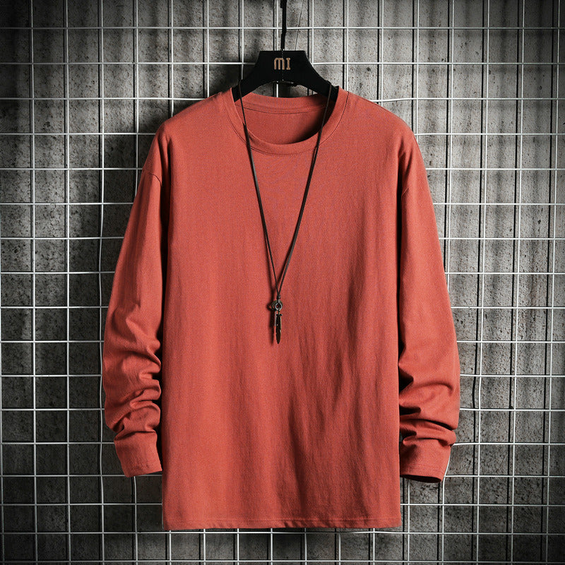 Herren nan lässiges Baumwoll-Basic-Langarmshirt mit Rundhals, Relaxed Fit und verstärkter Saumverarbeitung Echo Archiv