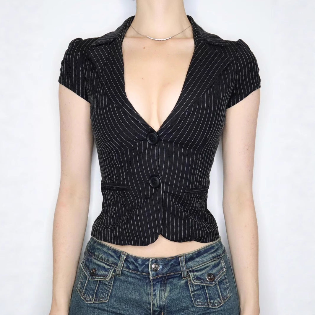 Damen Blazer mit tailliertem Schnitt und modernen Streifen Echo Archiv