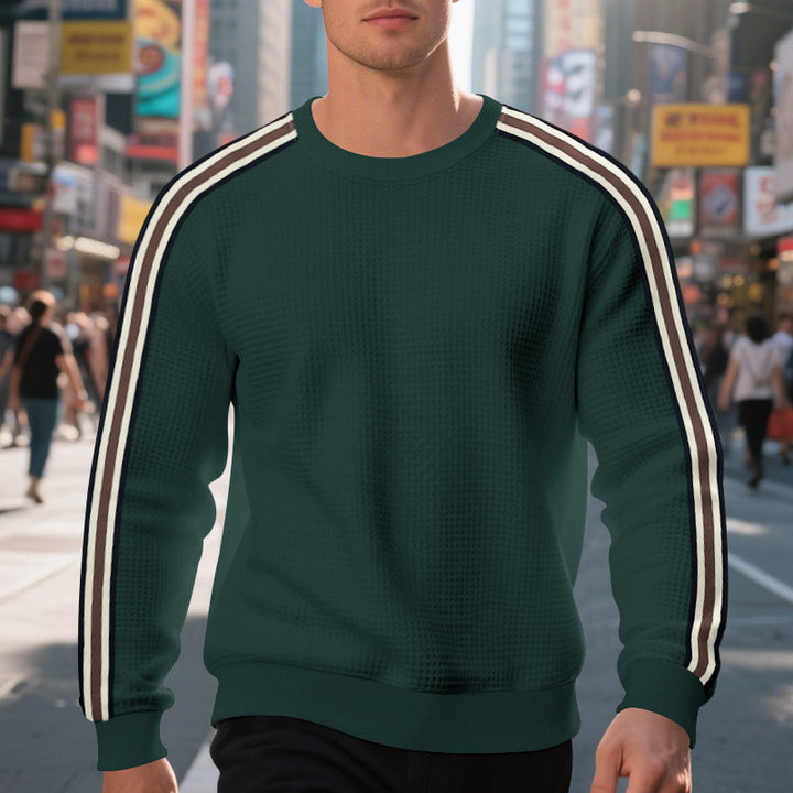 Herren lässiger Sweatshirt mit strukturiertem Design und sportlichen Streifen Echoarchiv