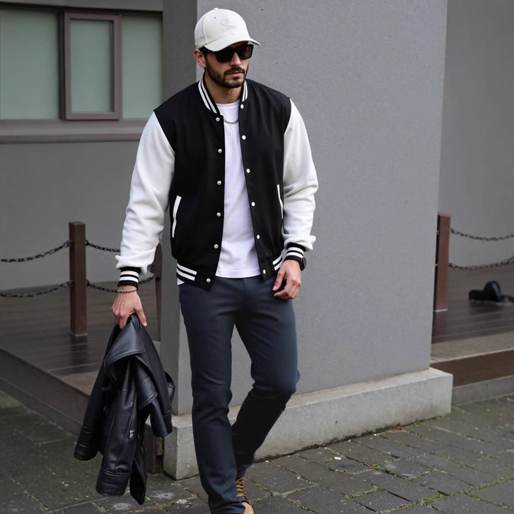 Herren Varsity-Jacke mit kontrastierenden Ärmeln Echoarchiv