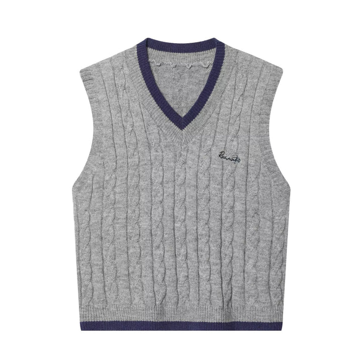 Damen Strickweste mit V-Ausschnitt und klassischem Kabelstrickmuster Echo Archiv