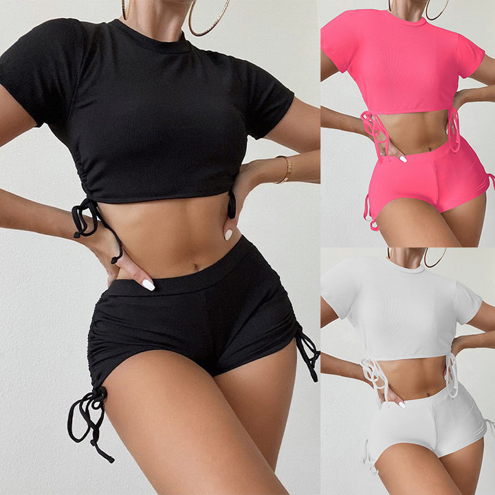 Damen Crop-Top und Shorts Set Echo Archiv