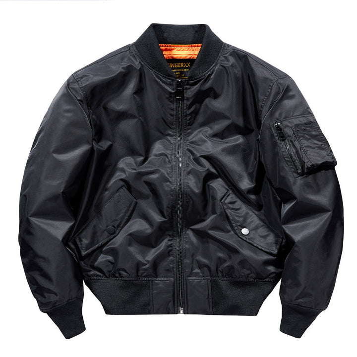 Herren Kurz geschnittener Flieger‑Blouson mit Nylonaußenlage und Rippbündchen – Brevano