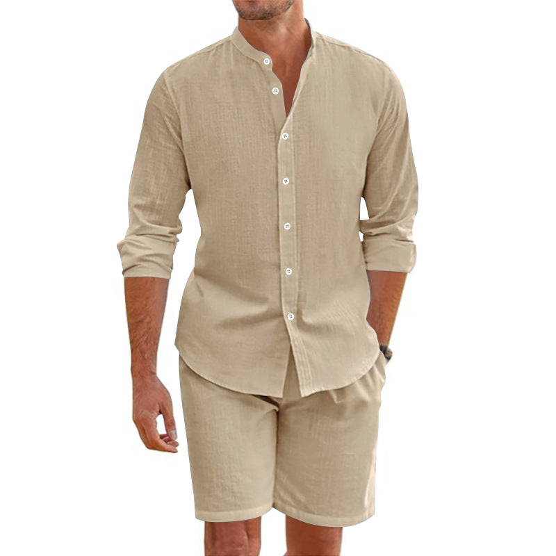 Herren modisches Kurzarmhemd mit eleganten Baumwollshorts Echoarchiv