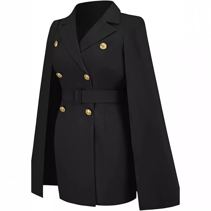 Damen Kurzblazerkleid mit Cape-Ärmeln und doppelreihiger Zierknopfleiste Echoarchiv