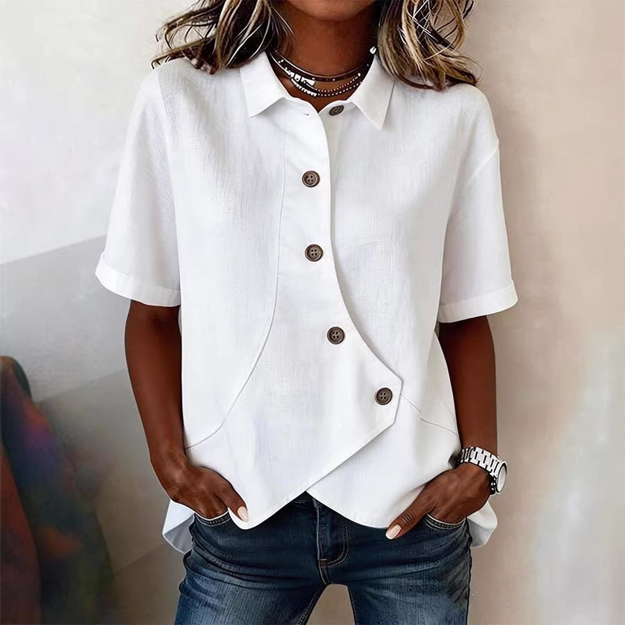 Damen Besonders gestaltete Bluse mit einzigartigem Knopfdetail Echoarchiv