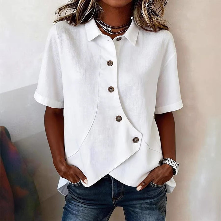 Damen Besonders gestaltete Bluse mit einzigartigem Knopfdetail Echoarchiv