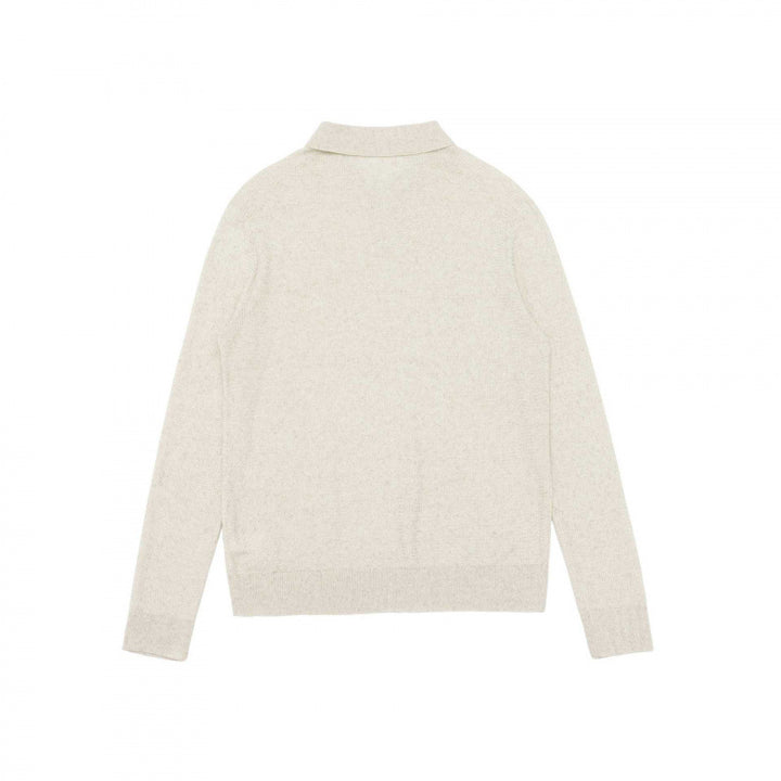 Unisex Feinstrick-Polo mit offenem Polokragen, leichtem Melange-Strick und gerippten Abschlüssen Echo Archiv