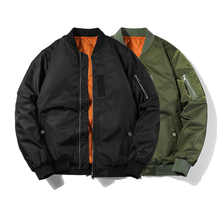 Herren Leichte Nylon-Bomberjacke mit gesteppter Innenfütterung und Ärmeltasche – Brevano