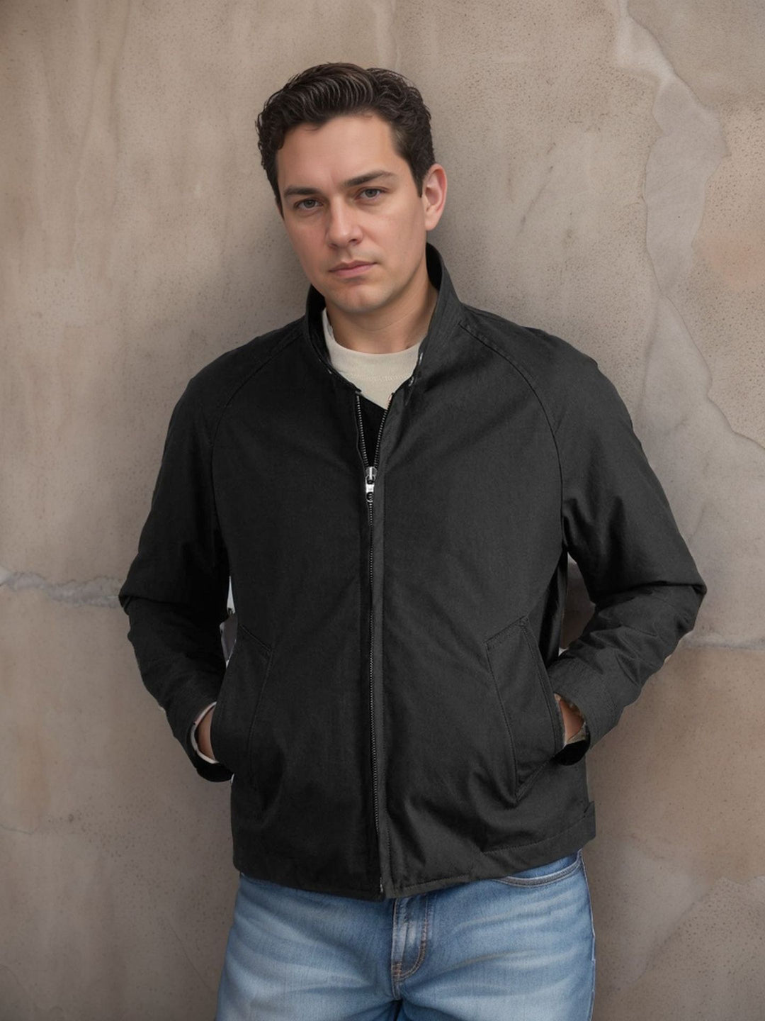 Herren leichte Freizeitjacke im modernen Design mit Stehkragen Echoarchiv
