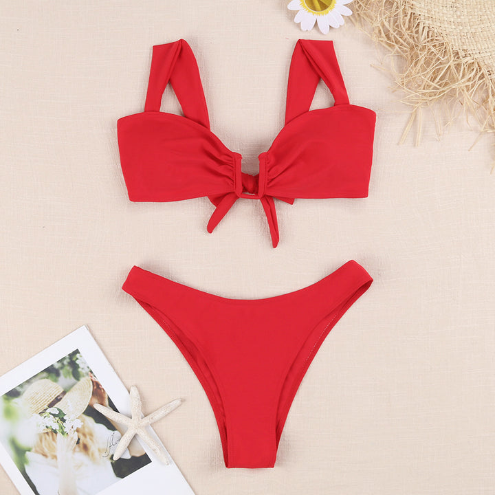 Damen Bikini-Set mit verspieltem Knotendesign und floralem Print Echo Archiv