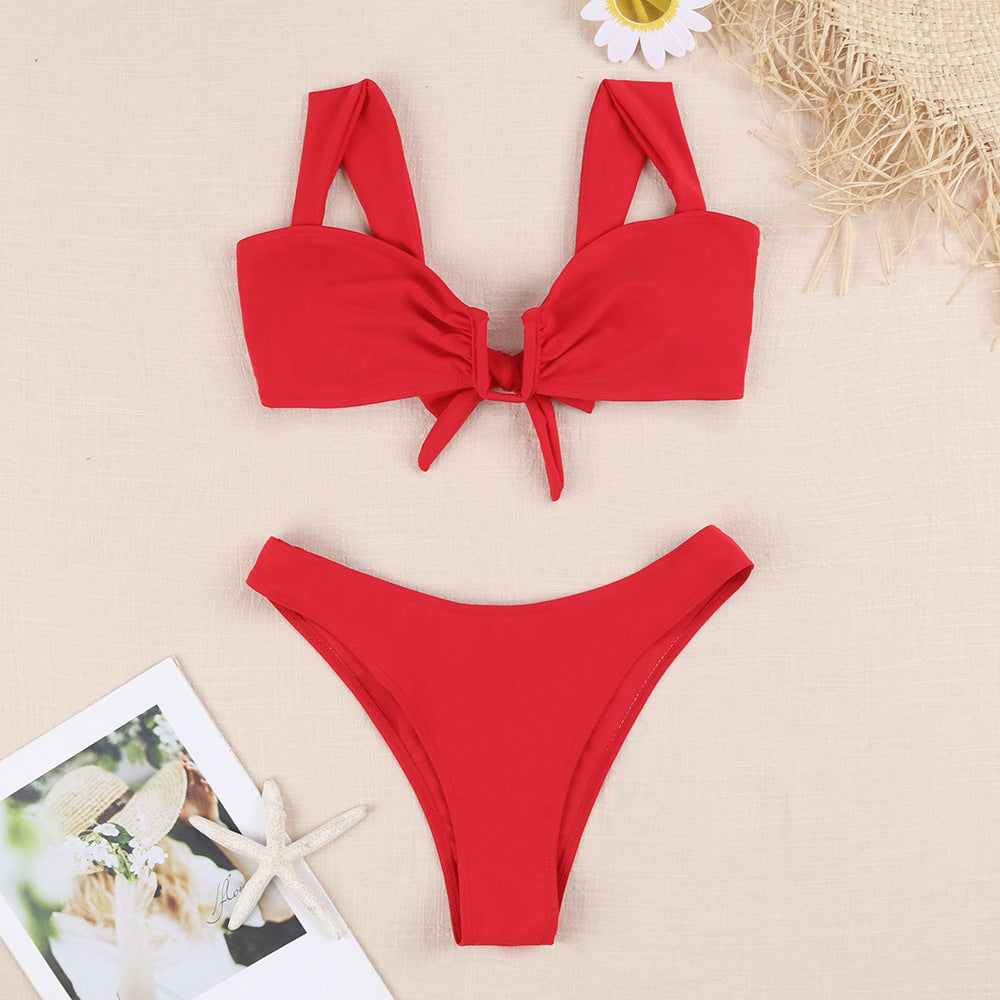 Damen Bikini-Set mit modischem Knotendesign und floralem Muster Echo Archiv