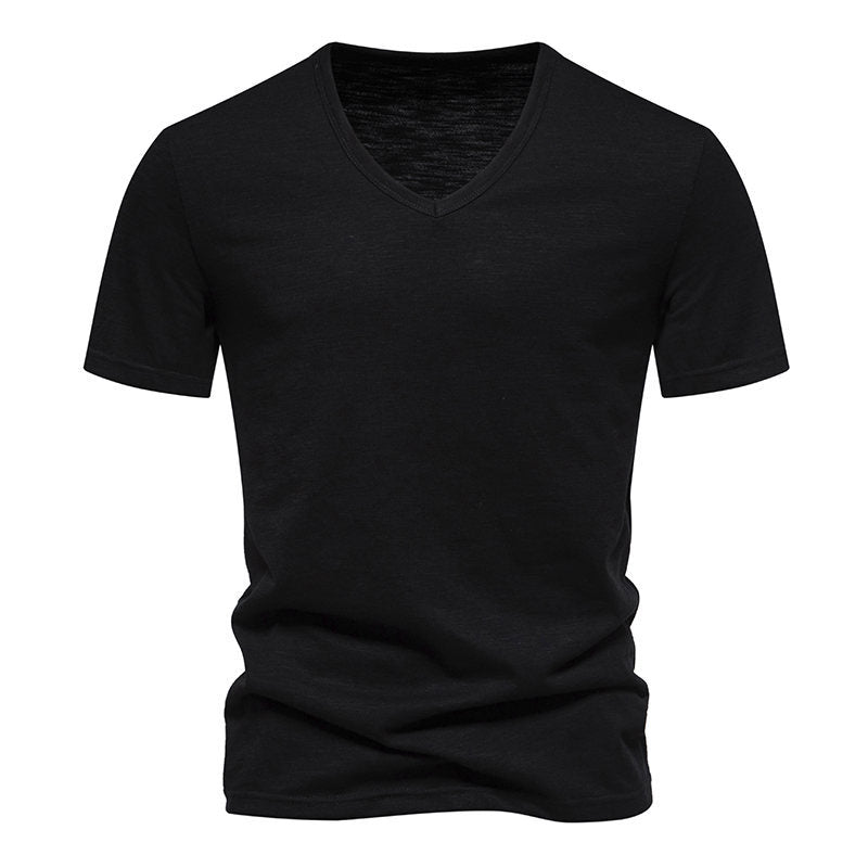 Herren V-Ausschnitt T-Shirt aus atmungsaktiver Baumwolle mit komfortablem Sitz Echoarchiv