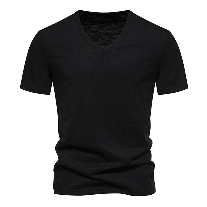 Herren V-Ausschnitt T-Shirt aus atmungsaktiver Baumwolle mit komfortablem Sitz Echoarchiv