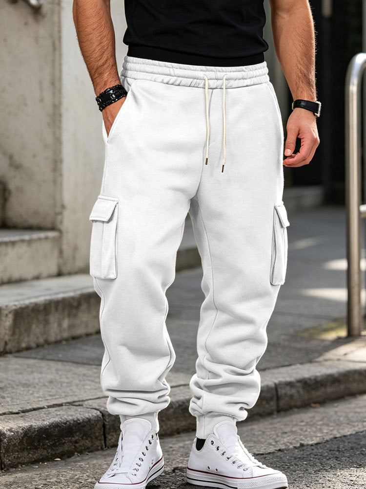 Herren Cargo-Jogginghose aus Baumwollfleece mit elastischem Bund und Beinbündchen Echoarchiv