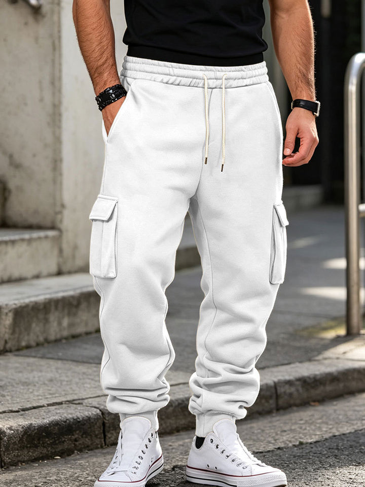 Herren Cargo-Jogginghose aus Baumwollfleece mit elastischem Bund und Beinbündchen Echoarchiv