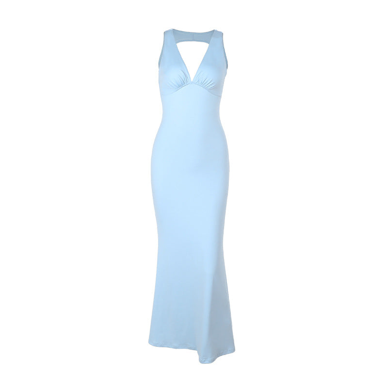 Damen Figurbetontes Maxikleid mit V-Ausschnitt und eleganter Drapierung Echo Archiv