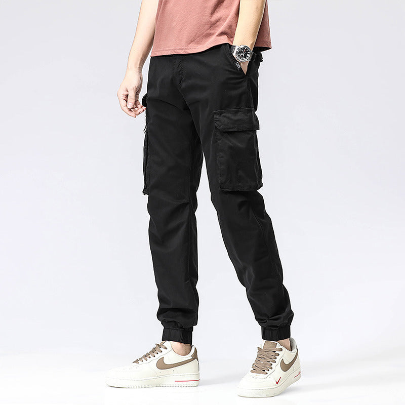 Herren Freizeits-Utility-Cargohose im Joggerstil mit teil-elastischem Bund und multifunktionalen Frontklappen Echo Archiv