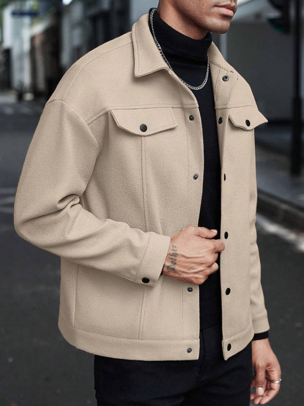 Herren lässige Overshirt Jacke mit modernen Details Echoarchiv