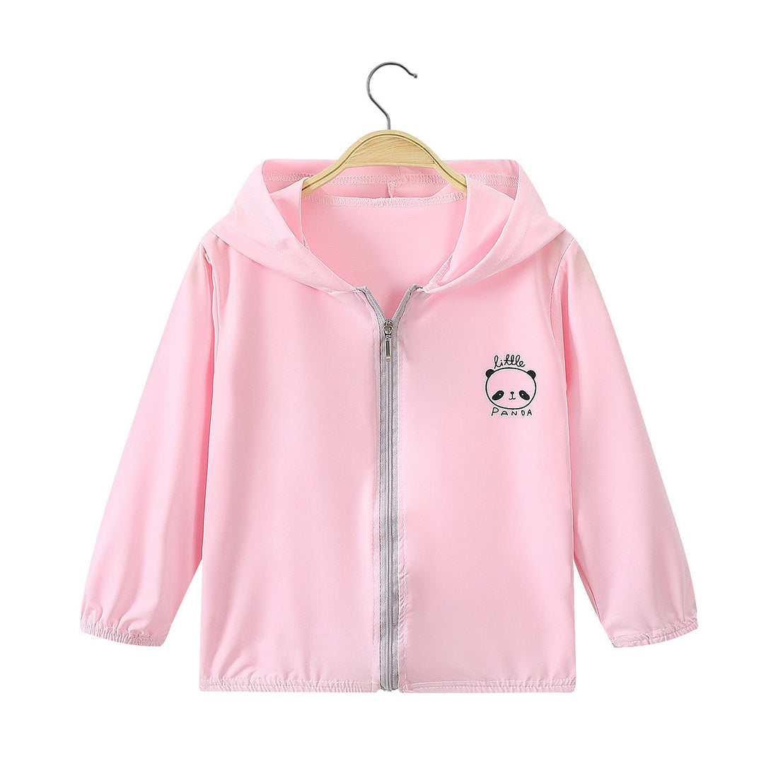 Unisex leichte Kapuzenjacke mit durchgehendem Reißverschluss und niedlichem Panda-Print – Taviero