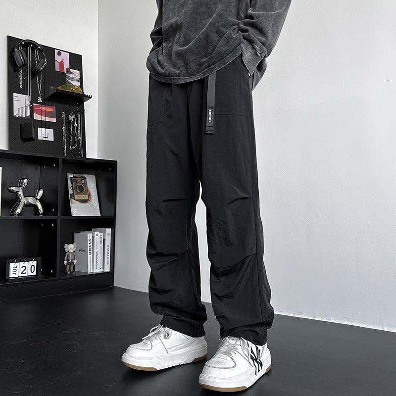Herren Locker sitzende Nylon‑Cargohose mit Utility‑Gurtband und geradem Bein – Bravaro