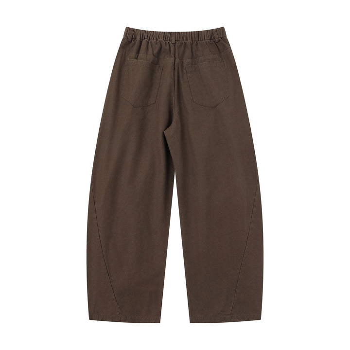 Damen Weite Culotte-Hose mit dekorativen Falten und elastischem Bund Echoarchiv
