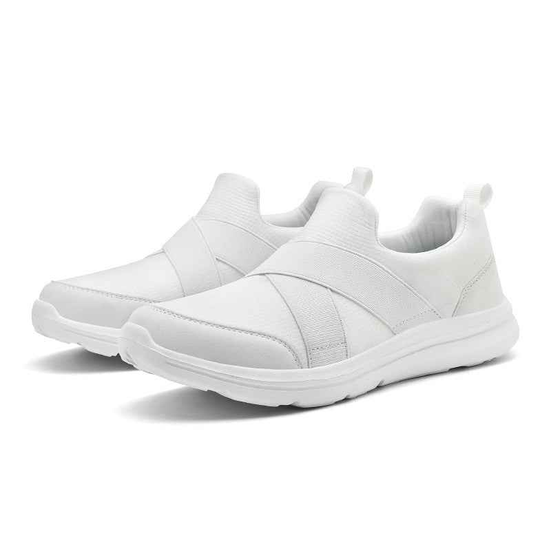 Damen nan elastischer Slip-On Komfort-Sneaker mit atmungsaktivem Strickoberteil, gekreuzten Stretchriemen und dämpfender EVA-Sohle Echo Archiv